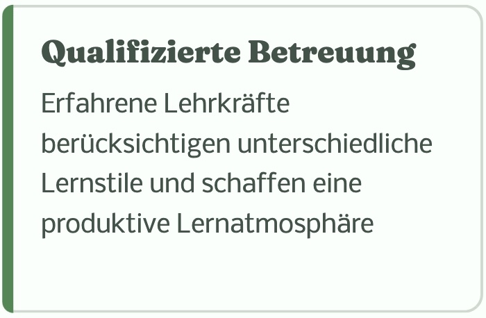 qualifizierte Betreeung